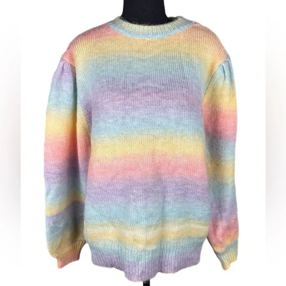 Pastel Gradient‎ Bishop Sleeve Sweater - Picture 2 of 7